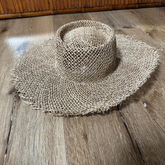 Lack of Color Tan Sunnydip Fray Boater Hat size medium - Picture 5 of 6